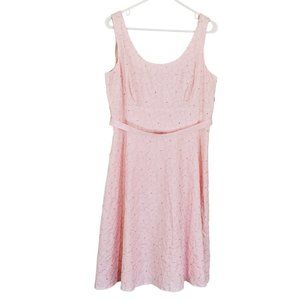 Dress Barn Embroidered Midi Dress Floral Sleeveless - Light Pink - size 14P-NWT